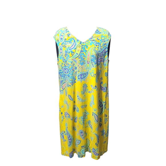Isaac Mizrahi Dresses & Skirts - Isaac Mizrahi Live Yellow Paisley Sleeveless Dress Size Large